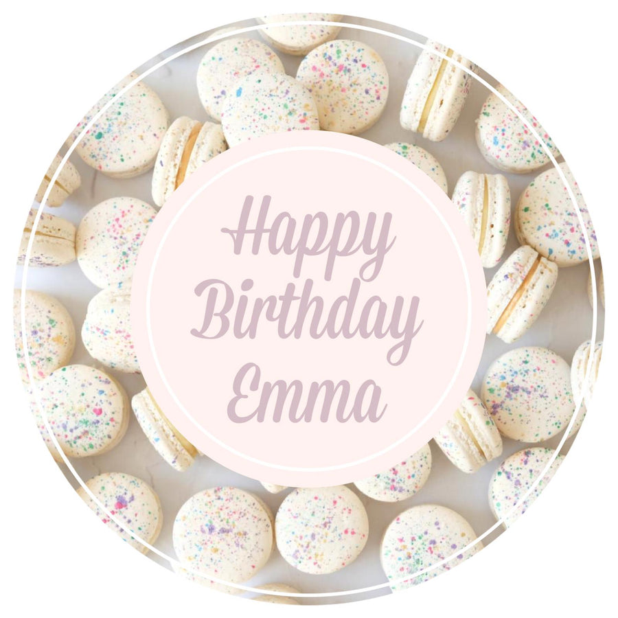 x12 Cookie/Cupcake Topper - Macarons Party - Emma Dodi Cakes