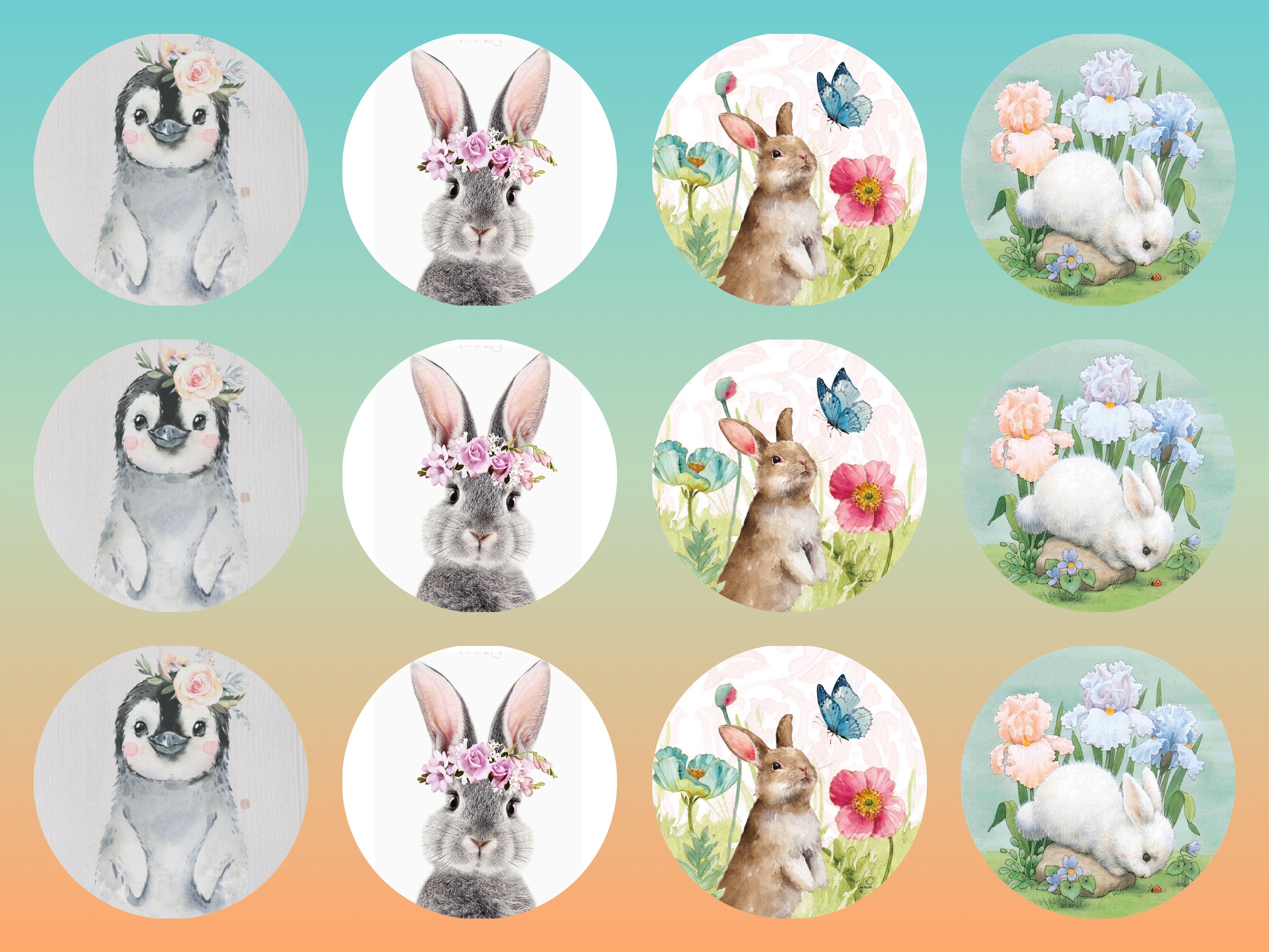 Easter Bunnies Cookie/Cupcake Toppers - Emma Dodi Cakes