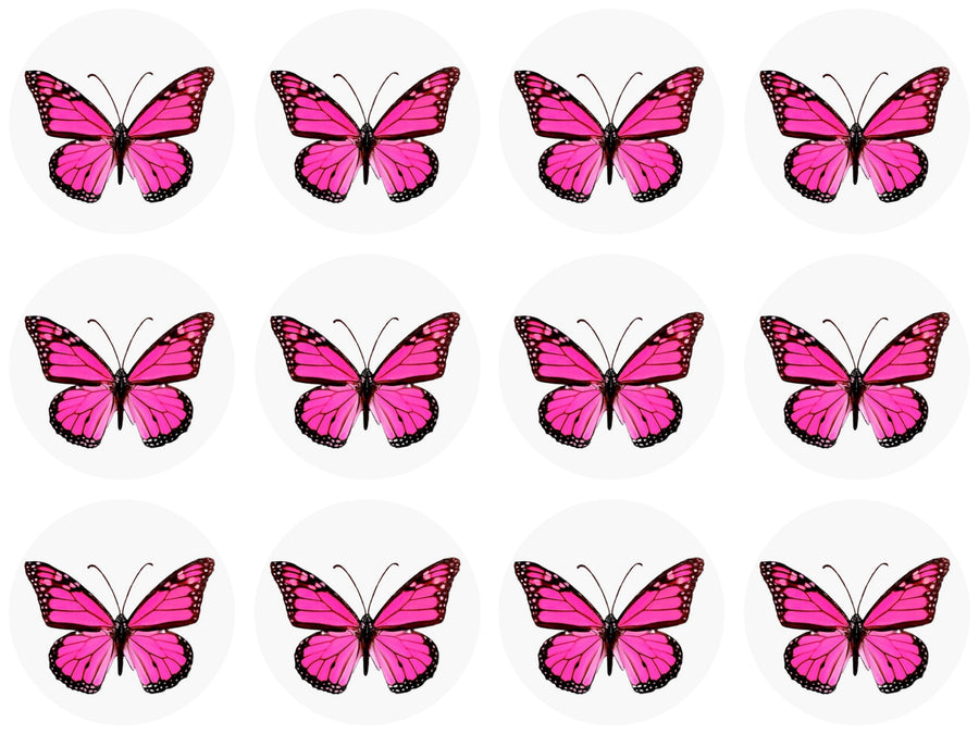 Fuschia Butterflies Cookie/Cupcake Toppers - Emma Dodi Cakes