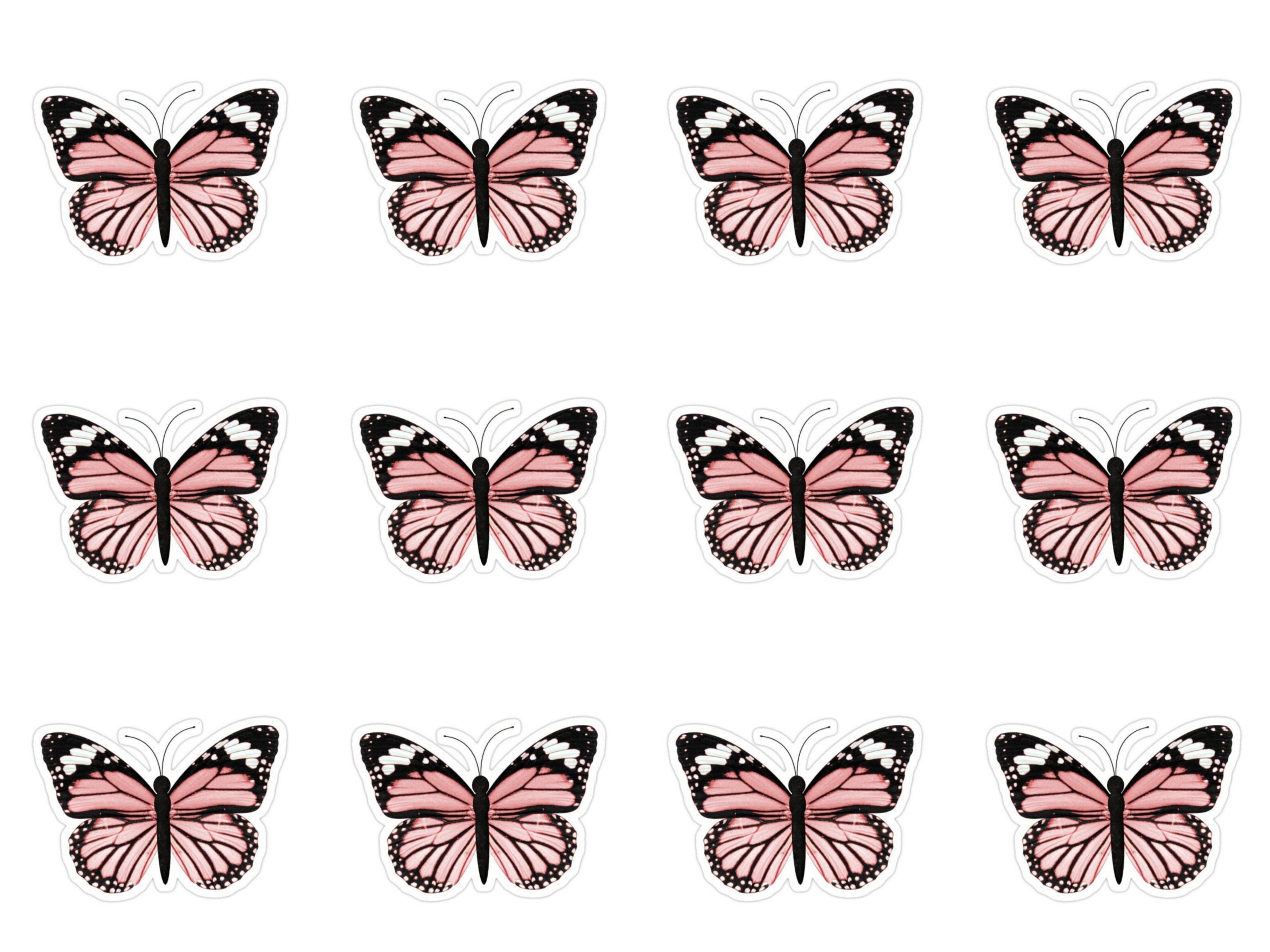 Pink & Black Butterflies Cookie/Cupcake Toppers - Emma Dodi Cakes