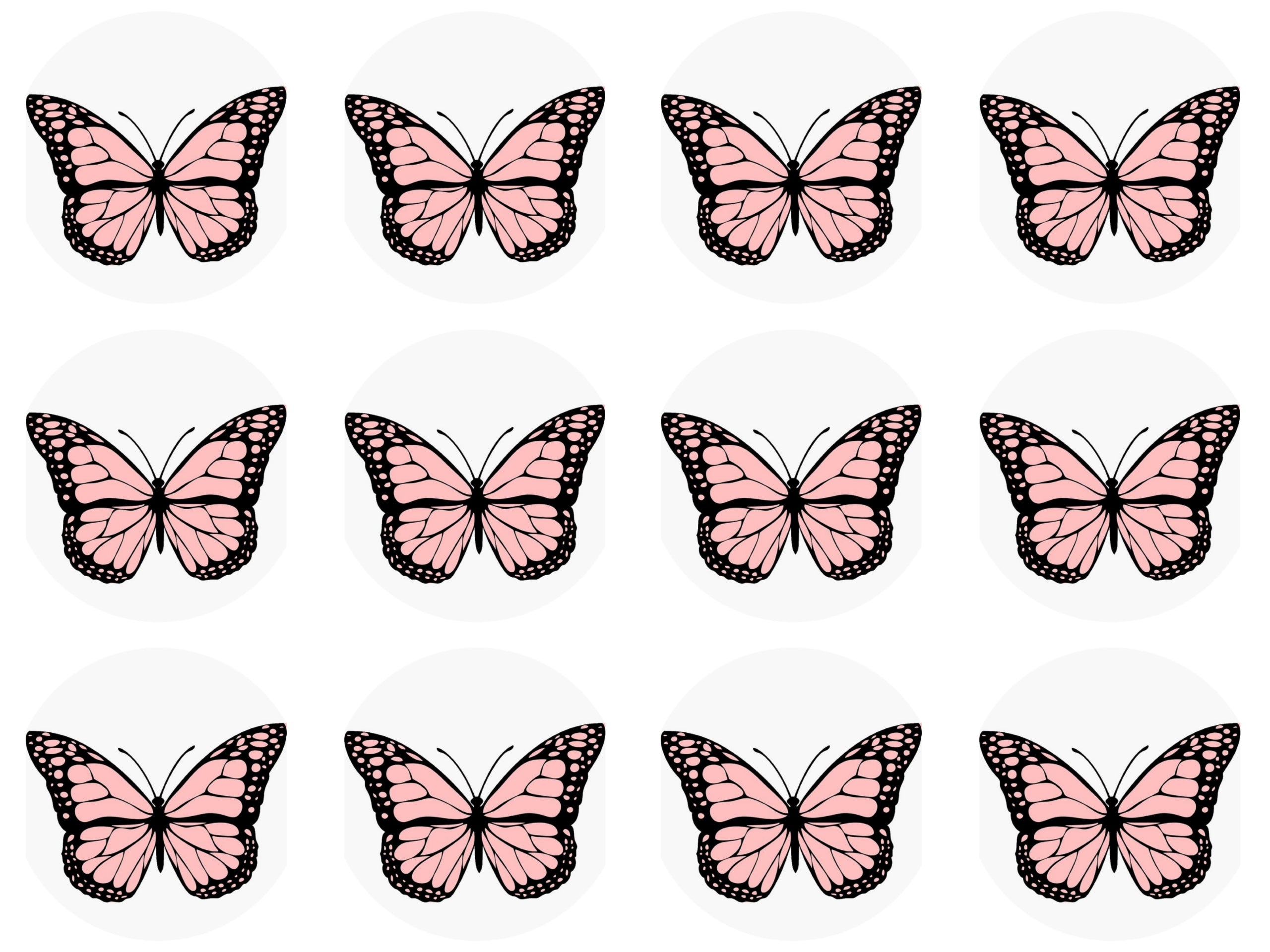 Salmon Butterflies Cookie/Cupcake Toppers - Emma Dodi Cakes