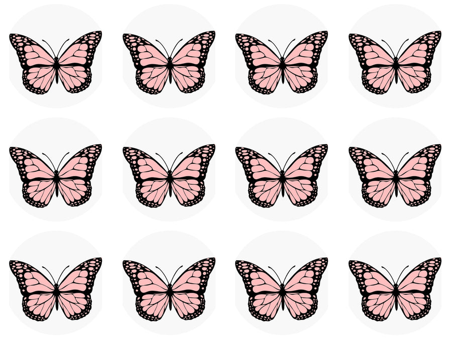 Salmon Butterflies Cookie/Cupcake Toppers - Emma Dodi Cakes