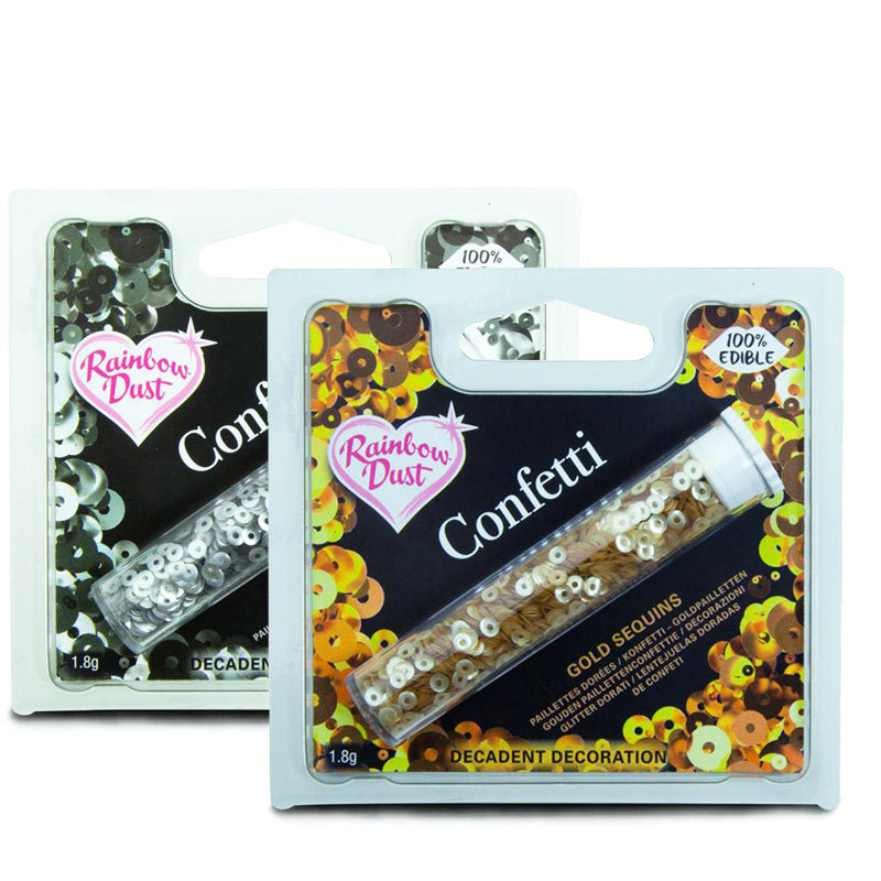 Gold/Silver Edible Sequin Confetti - Emma Dodi Cakes